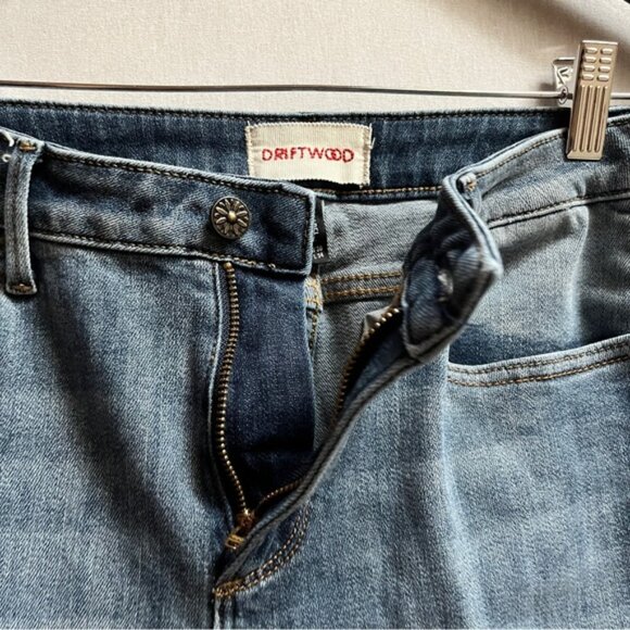 DRIFTWOOD Gray Straight Leg Jeans with Embroidered Detail - Picture 9 of 16